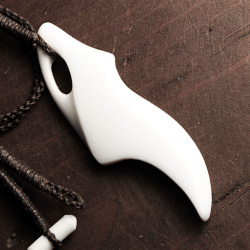 Wolfs Tooth Bone Carving Pendant by Tim Jepson of Studio Tapu